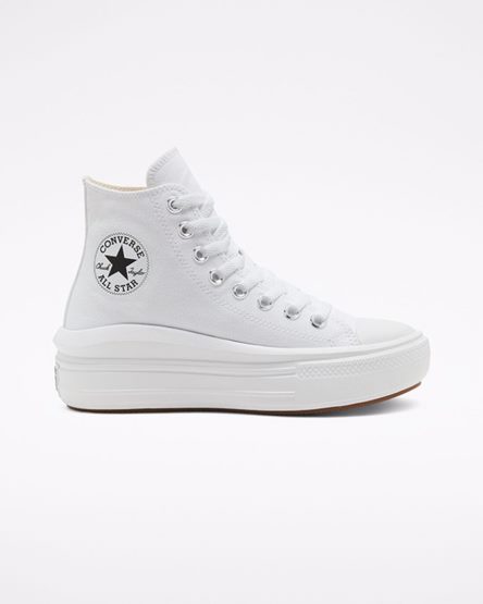 Topanky Na Platforme Converse Chuck Taylor All Star Move Vysoke Damske Biele Béžové Biele Čierne | SK BA11KY5